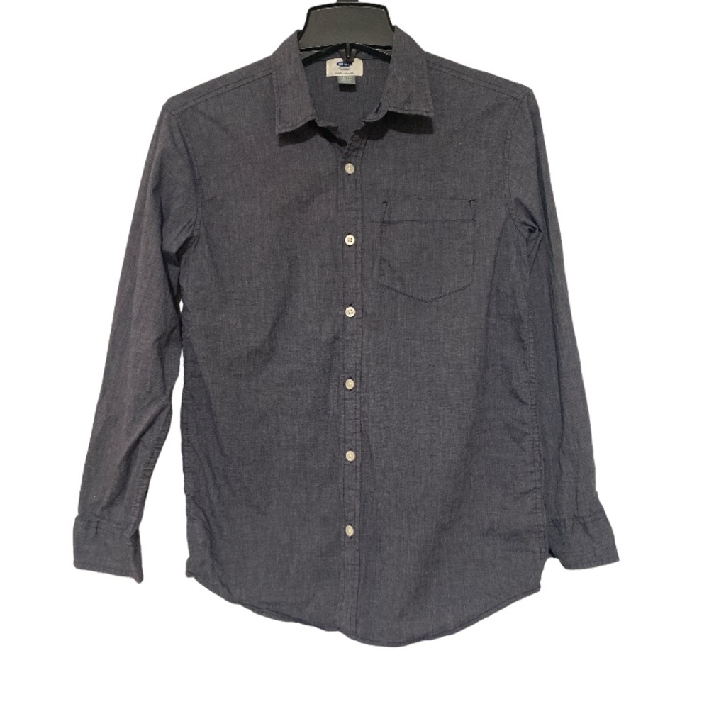 Old Navy Boys Blue Button Down Collar Formal Long Sleeve Shirt - Size 14-16 BOYS